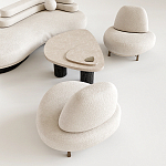 Кресло Vinsen обивка букле молочного цвета варинант исполнения - 3 | Loft Concept в Красноярске