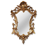 Зеркало настенное в ажурной раме золотого цвета с эффектом старины Classic Ornament Mirror варинант исполнения - 1 | Loft Concept в Красноярске