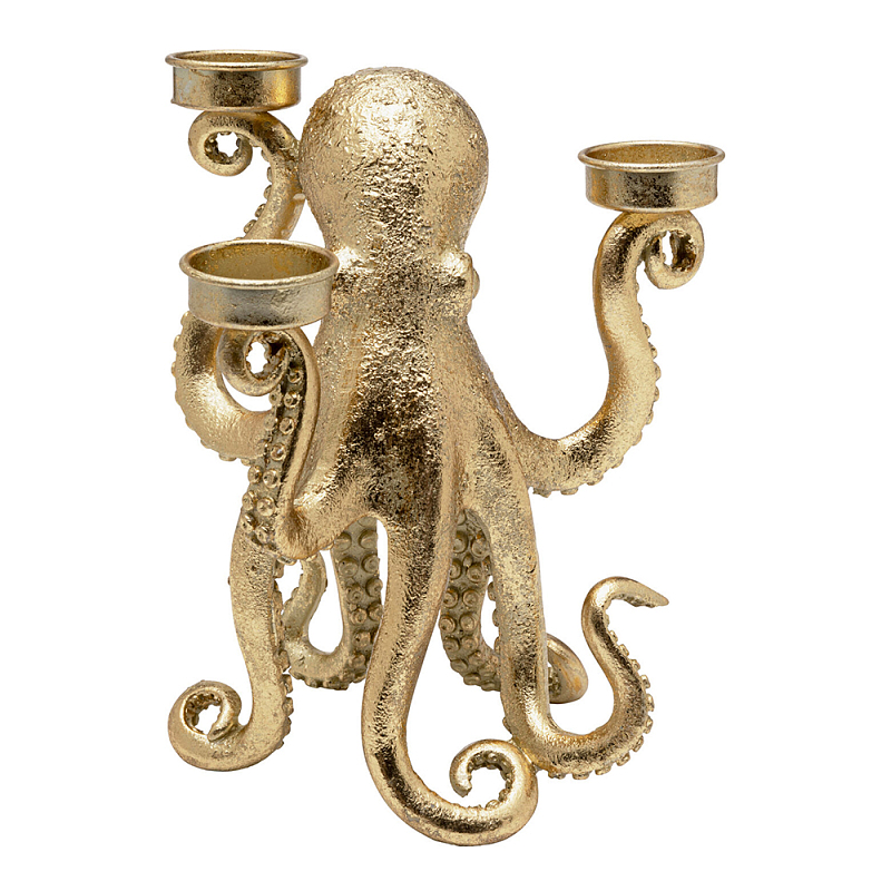 Подсвечник золотой Осьминог Gold Octopus Candlestick  Золотой в Красноярске | Loft Concept 