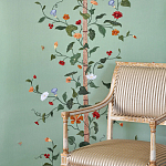 Обои с вышивкой ручной работы Floral Lattice Original colourway on wool sateen варинант исполнения - 1 | Loft Concept в Красноярске