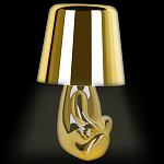 Настольная лампа фигурная золотого цвета с гладким абажуром Высота 16 см Sophia варинант исполнения - 7 | Loft Concept в Красноярске