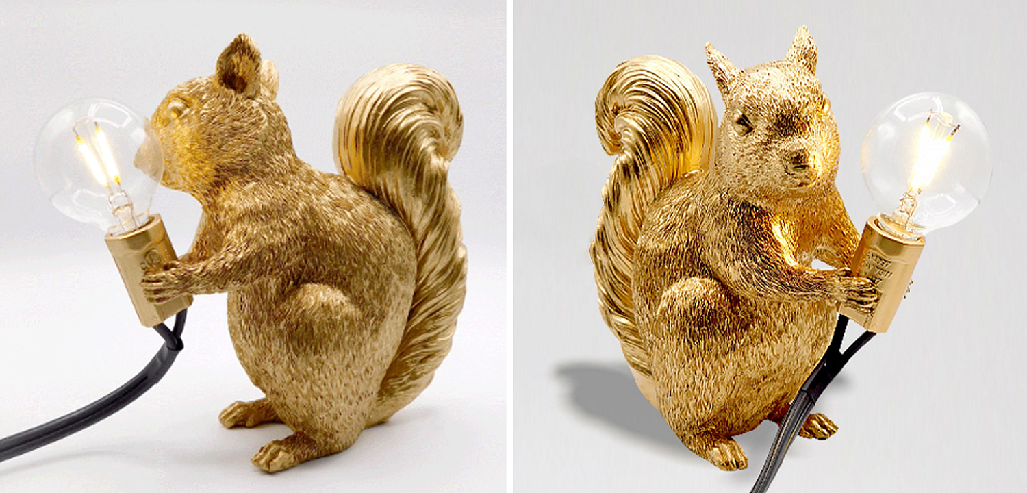 Настольная лампа белка Gold Squirrel Lamp - Loft-Concept в Красноярске