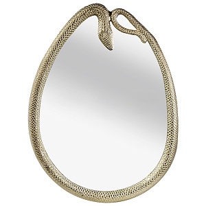 Дизайнерское зеркало в золотой раме Snake