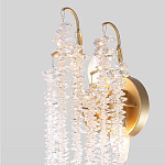 Бра с хрустальными прозрачными подвесками и круглым основанием золотого цвета FAIRYTREE Light варинант исполнения - 3 | Loft Concept в Красноярске