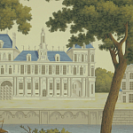 Обои ручная роспись Monuments of Paris Roberts on Sepia scenic paper варинант исполнения - 2 | Loft Concept в Красноярске