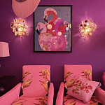 Картина Фламинго вышивка бисер Flamingo Beaded Wall Art варинант исполнения - 2 | Loft Concept в Красноярске