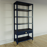 Стеллаж Elsa Dreams Blue со стеклянными полками и ящиком варинант исполнения - 1 | Loft Concept в Красноярске