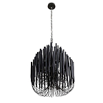 Люстра черная с несколькими ярусами деревянных палочек Bright Wooden Chandelier варинант исполнения - 3 | Loft Concept в Красноярске