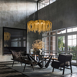 Люстра круглая подвесная с металлическими дугами и длинными цепочками 80 см Atlantis Chain варинант исполнения - 17 | Loft Concept в Красноярске