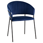 Стул в велюре синего цвета Horizon варинант исполнения - 1 | Loft Concept в Красноярске