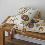 Чехол на подушку с кисточками и вышивкой птиц Ethnic mix Birds Square варинант исполнения - 5 | Loft Concept в Красноярске