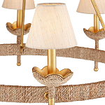 Люстра из кованого железа с отделкой плетеной веревкой и сусальным золотом Parisian Style варинант исполнения - 2 | Loft Concept в Красноярске