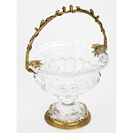 Чаша из прозрачного стекла на ножке с бронзовой ручкой в виде ветки Eden Garden варинант исполнения - 2 | Loft Concept в Красноярске