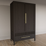 Шкаф платяной Primo с выдвижными ящиками шпон Темный орех варинант исполнения - 3 | Loft Concept в Красноярске