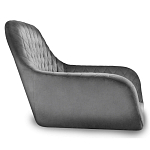 Барный стул со спинкой и подлокотниками на 4-х деревянных ножках Douglas Rhombus Серый Велюр варинант исполнения - 2 | Loft Concept в Красноярске