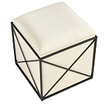 Пуф бежевый с черной металлической рамой Beige Pouf варинант исполнения - 3 | Loft Concept в Красноярске