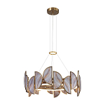 Люстра круглая с полукруглыми плафонами из искусственного алебастра в бронзовой оправе Marbella варинант исполнения - 3 | Loft Concept в Красноярске