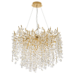 Люстра с хрустальными подвесками на металлических ветках Fairytree Light Gold Chandelier 14 варинант исполнения - 2 | Loft Concept в Красноярске