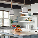 Подвесной светильник белый колоколообразный с декоративной обмоткой из веревки Hinkley варинант исполнения - 8 | Loft Concept в Красноярске