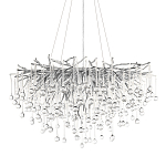 Люстра подвесная с прозрачными стеклянными подвесками в форме капель Диаметр 80 см Droplet Chandelier варинант исполнения - 1 | Loft Concept в Красноярске