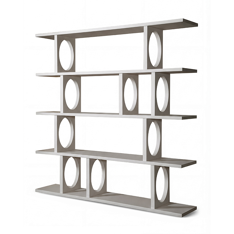 Белый дизайнерский Стеллаж Ring White Wood Bookcase Белый в Красноярске | Loft Concept 