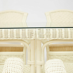 Комплект обеденный из ротанга Eloise grand white варинант исполнения - 3 | Loft Concept в Красноярске