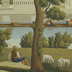 Обои ручная роспись Monuments of Paris Roberts on Sepia scenic paper варинант исполнения - 1 | Loft Concept в Красноярске