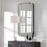 Зеркало настенное в черной металлической раме Mirror Cardinal варинант исполнения - 6 | Loft Concept в Красноярске