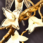 Люстра в виде золотой ветки с цветами и птичками Marvelous Garden варинант исполнения - 8 | Loft Concept в Красноярске