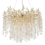 Люстра с хрустальными подвесками на металлических ветках Fairytree Light Gold Chandelier 14 варинант исполнения - 1 | Loft Concept в Красноярске