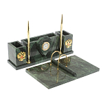 Настольный письменный набор из змеевика с подставкой под календарь Successful Leader варинант исполнения - 2 | Loft Concept в Красноярске