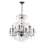 Люстра с хрустальными подвесками и металлическим основанием Диаметр 80 см Rococo Iron & Crystal Chandelier варинант исполнения - 2 | Loft Concept в Красноярске