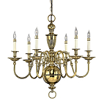 Люстра цвета латунь с 6-ю лампами в форме свечей в классическом стиле Hinkley варинант исполнения - 1 | Loft Concept в Красноярске