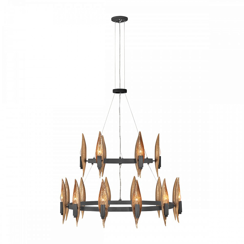 Люстра Hinkley 18 патронов Черный Янтарный в Красноярске | Loft Concept 