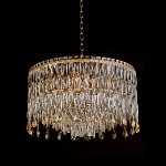 Люстра круглая с хрустальными подвесками на золотистом каркасе Roul Crystal Light варинант исполнения - 4 | Loft Concept в Красноярске