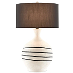 Настольная лампа фактурная с черными круговыми линиями на корпусе Recess варинант исполнения - 2 | Loft Concept в Красноярске