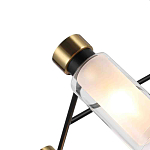 Люстра потолочная с 6-ю цилиндрическими плафонами из стекла и черным каркасом Noir Poise варинант исполнения - 2 | Loft Concept в Красноярске