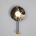 Бра круглое с каменным основанием и плафоном из стекла в форме шара Shaw Marble Lighting варинант исполнения - 2 | Loft Concept в Красноярске