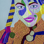 Картина с вышивкой Портрет wall panel People with the yellow ear 3 варинант исполнения - 1 | Loft Concept в Красноярске