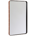 Зеркало прямоугольное в металлической раме с кожаной отделкой Loft in Reflection варинант исполнения - 2 | Loft Concept в Красноярске