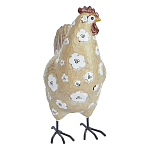 Статуэтка курица с белым цветочным узором и металлическими ножками Rustic Chicken варинант исполнения - 1 | Loft Concept в Красноярске
