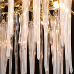 Люстра золотого цвета с декоративными ветками и длинными прозрачными стеклянными подвесами в форме сосулек Droplet Chandelier варинант исполнения - 5 | Loft Concept в Красноярске