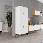 Комод белый с 4-мя дверцами на металлических ножках SPARK MULTIPURPOSE CABINET WHITE варинант исполнения - 4 | Loft Concept в Красноярске