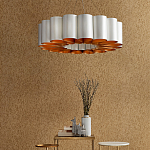 Люстра круглая фактурная в сочетании белого и золотого цвета Wide Stripes of Ribbon варинант исполнения - 5 | Loft Concept в Красноярске