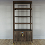 Стеллаж со стеклянными полками Elsa Dreams Walnut варинант исполнения - 6 | Loft Concept в Красноярске