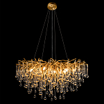 Люстра подвесная с прозрачными стеклянными подвесками в форме капель Диаметр 80 см Droplet Chandelier варинант исполнения - 13 | Loft Concept в Красноярске