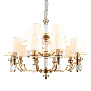 Большая люстра с тканевыми абажурами Brolevbrus Бронза