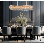 Люстра волнистой формы с каскадом из прозрачного хрусталя Constant Sparks варинант исполнения - 3 | Loft Concept в Красноярске