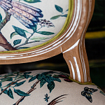 Стул из массива бука бежевый с изображением птиц в саду Beige Green Chinoiserie Blue Bird Chair варинант исполнения - 3 | Loft Concept в Красноярске