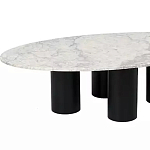Кофейный столик овальный с мраморной столешницей на 4-х массивных ножках Demonstration of Taste варинант исполнения - 1 | Loft Concept в Красноярске